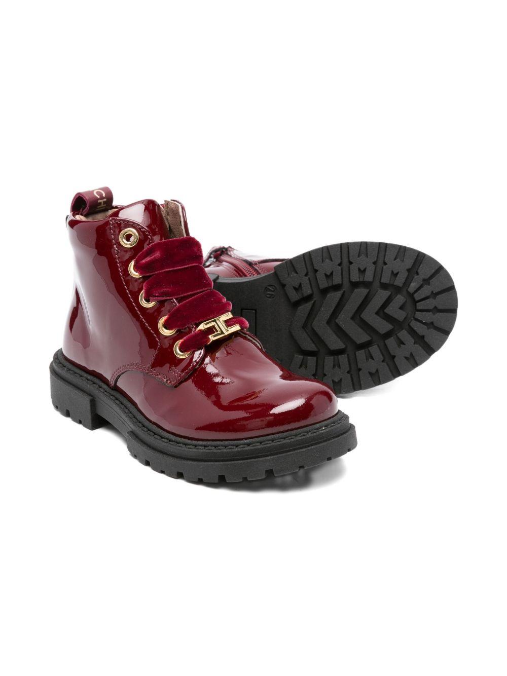Stivali rosso ciliegia stringati F1A5E03810286R 006 ELISABETTA FRANCHI KIDS