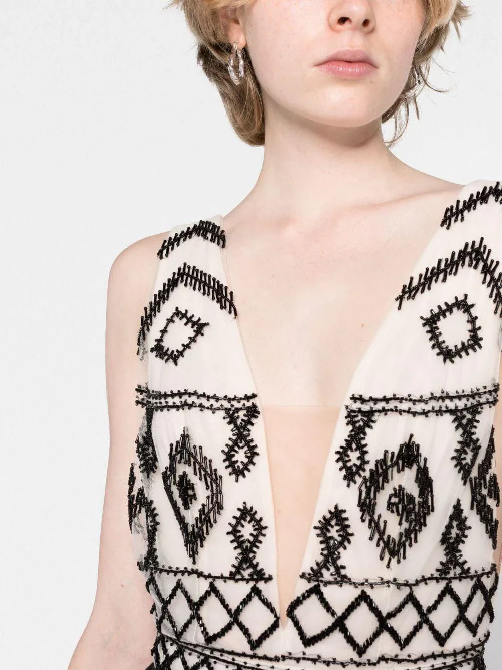 Abito lungo bustino con perline - Preludio Moda