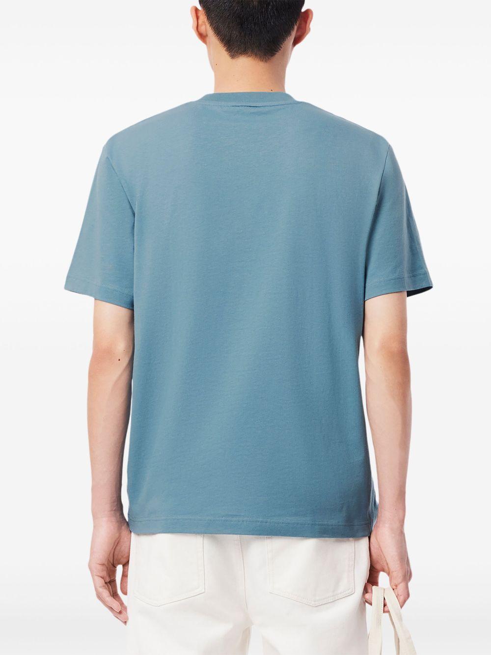 T-shirt azzurra mini logo ricamo TH7318 HD9 LACOSTE