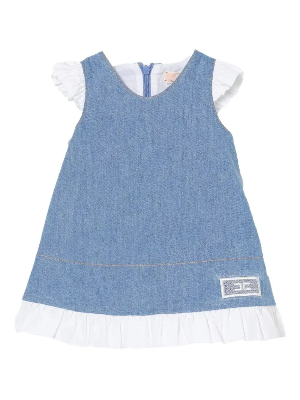 Abito in denim con rouches neonata - Preludio Moda