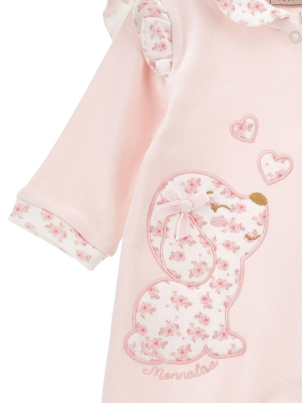Tutina Rosa Pastello a Fiori con Ruches e Piedini 35F200NP6002 091C MONNALISA KIDS