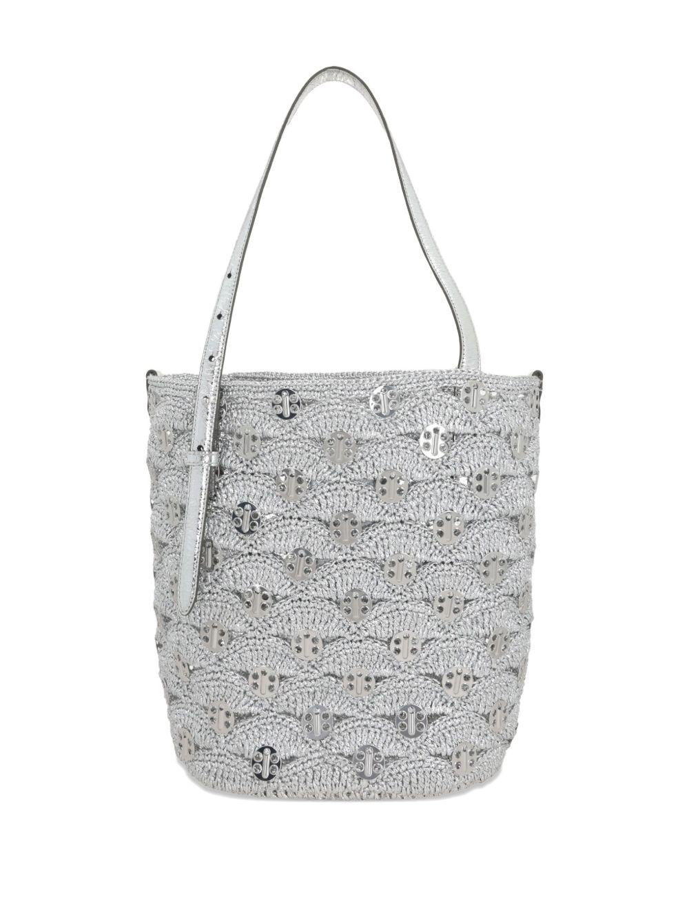 BORSA TOTE ARGENTO IN RAFIA LUREX
