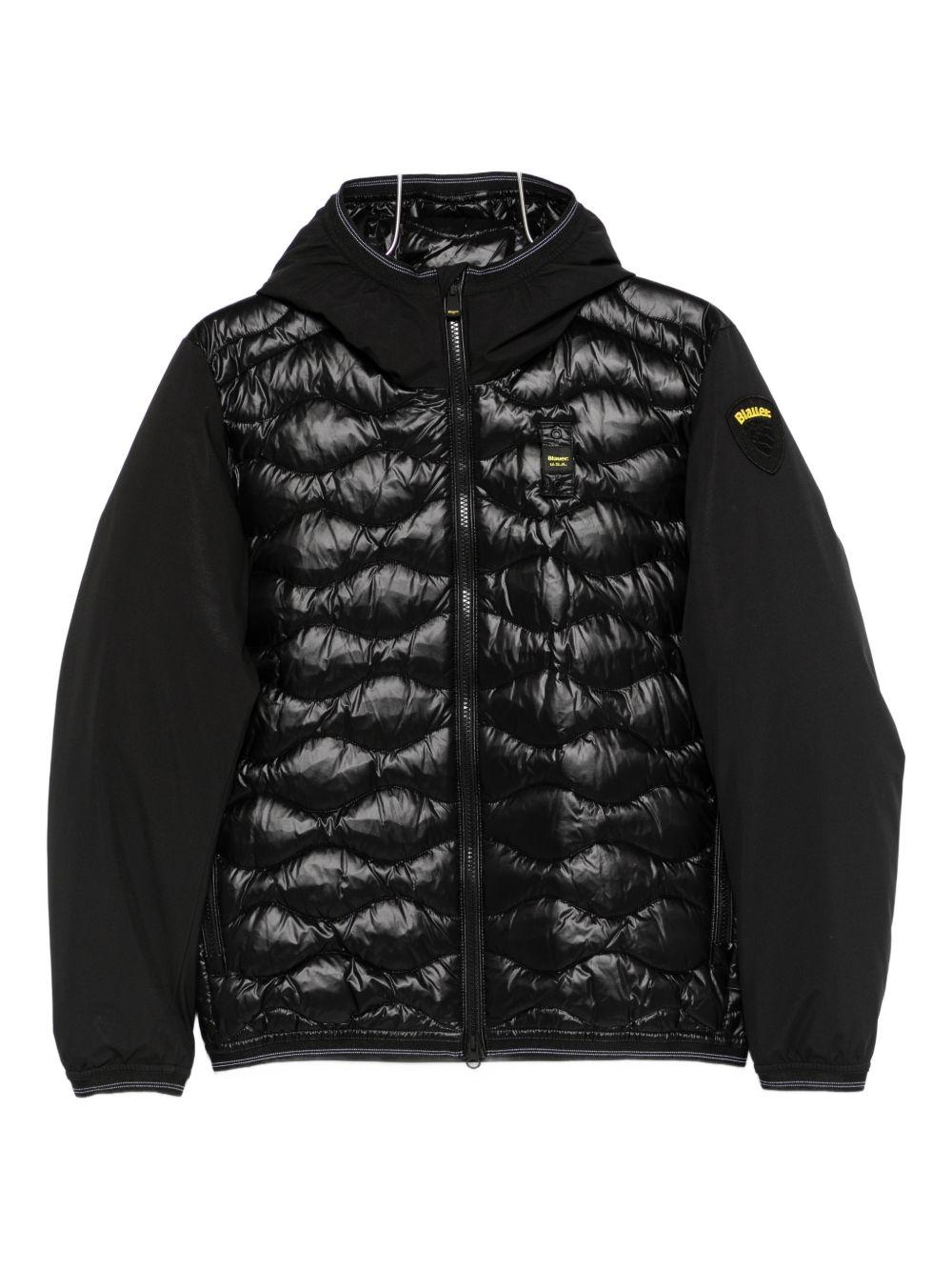 Piumino con cappuccio nero 25WBLKC08440006355 999 BLAUER KIDS