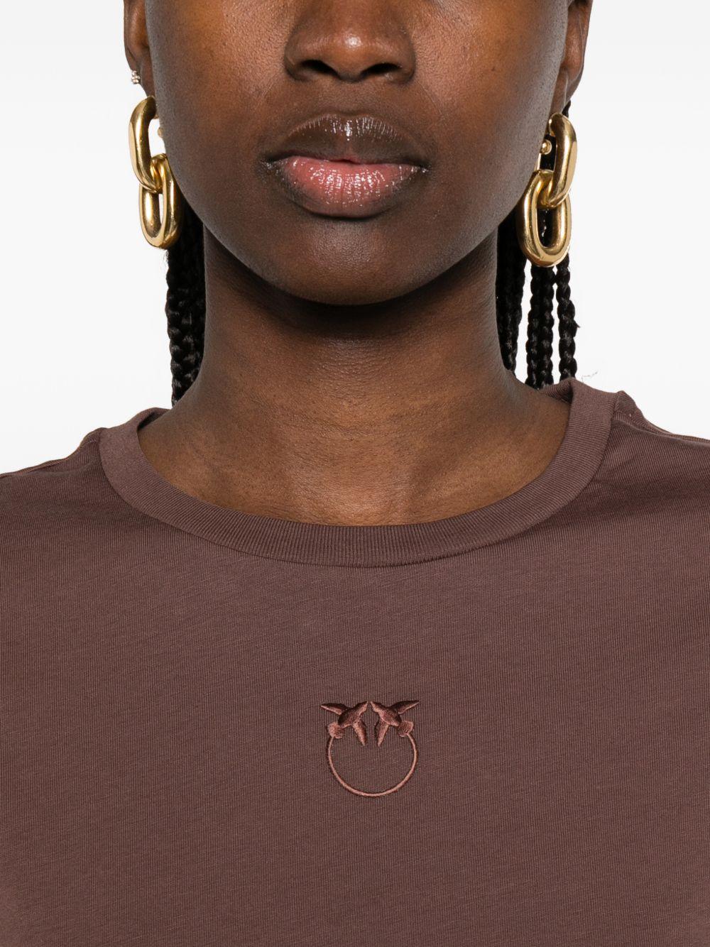 T-shirt girocollo in cotone 100355A339 L78 PINKO