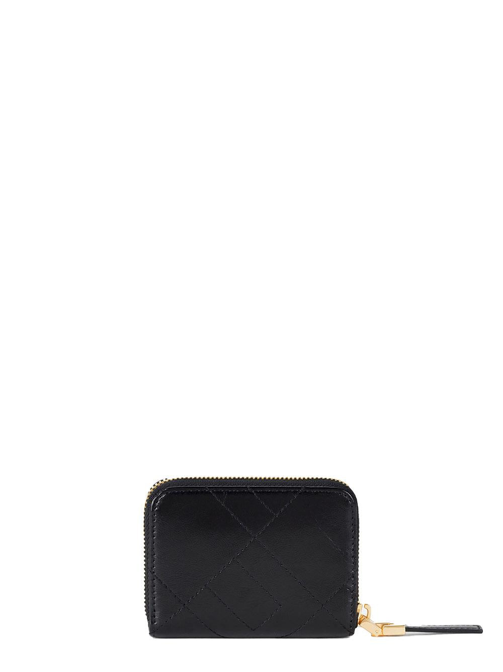 Portafoglio con zip e logo nero