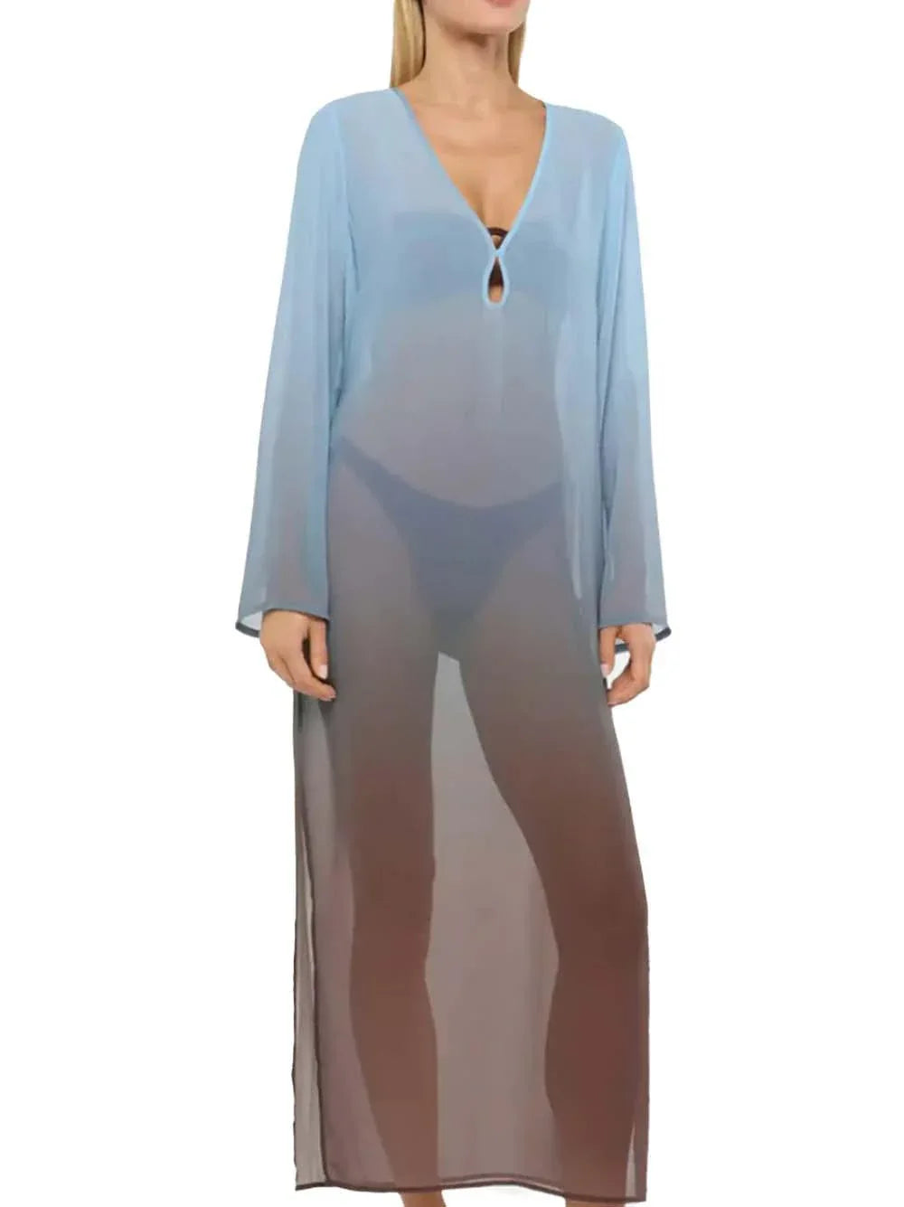 Copricostume Agatha tie-dye azzurro - Preludio Moda