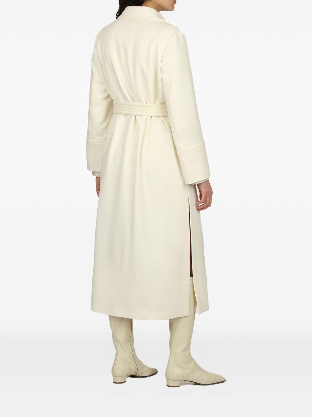 Cappotto panna con cintura