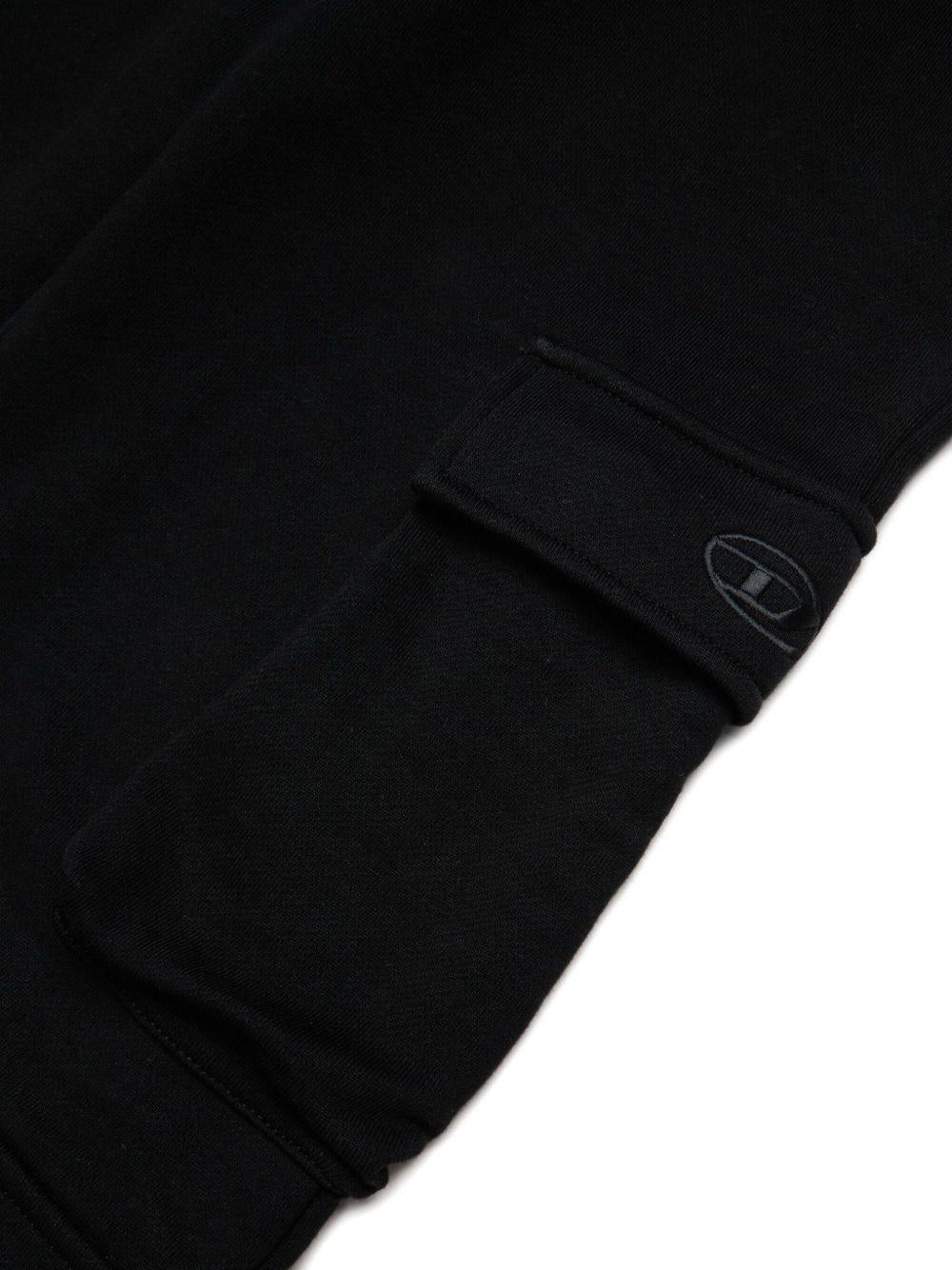 Pantaloni Neri in Cotone con Gamba Ampia J02411KYAU6 K900 DIESEL KIDS