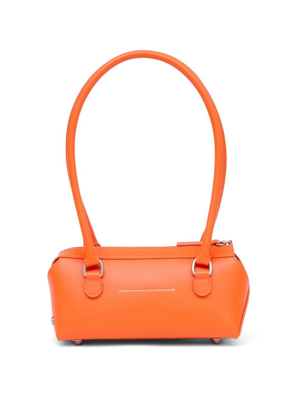 Borsa a spalla in pelle arancione con chiusura zip SB6ZH0039P9061 T3104 MM6 MAISON MARGIELA