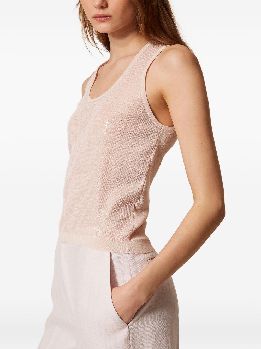 Top senza maniche con paillettes 261TP3301 00570 TWINSET
