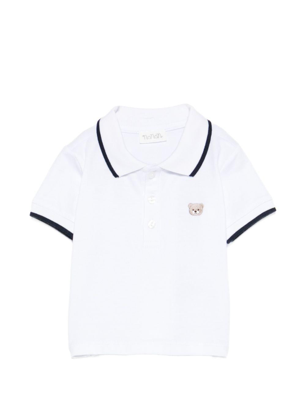 Polo in cotone con colletto a contrasto E26175 BIANCO NANAN KIDS