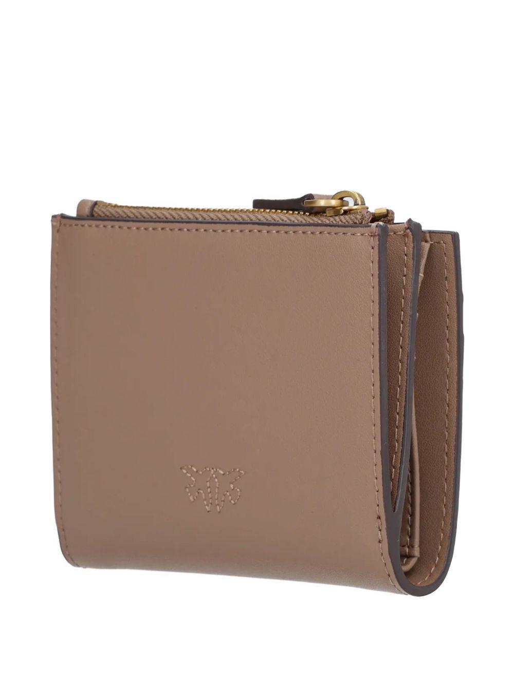 Portafoglio biscotto/oro a motivo chevron con zip 103610A0F1 D01Q PINKO