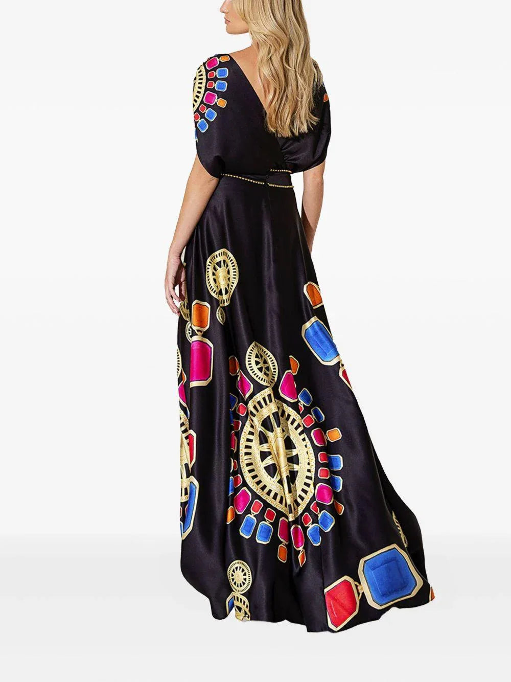 Blusa nera con fantasia - Preludio Moda