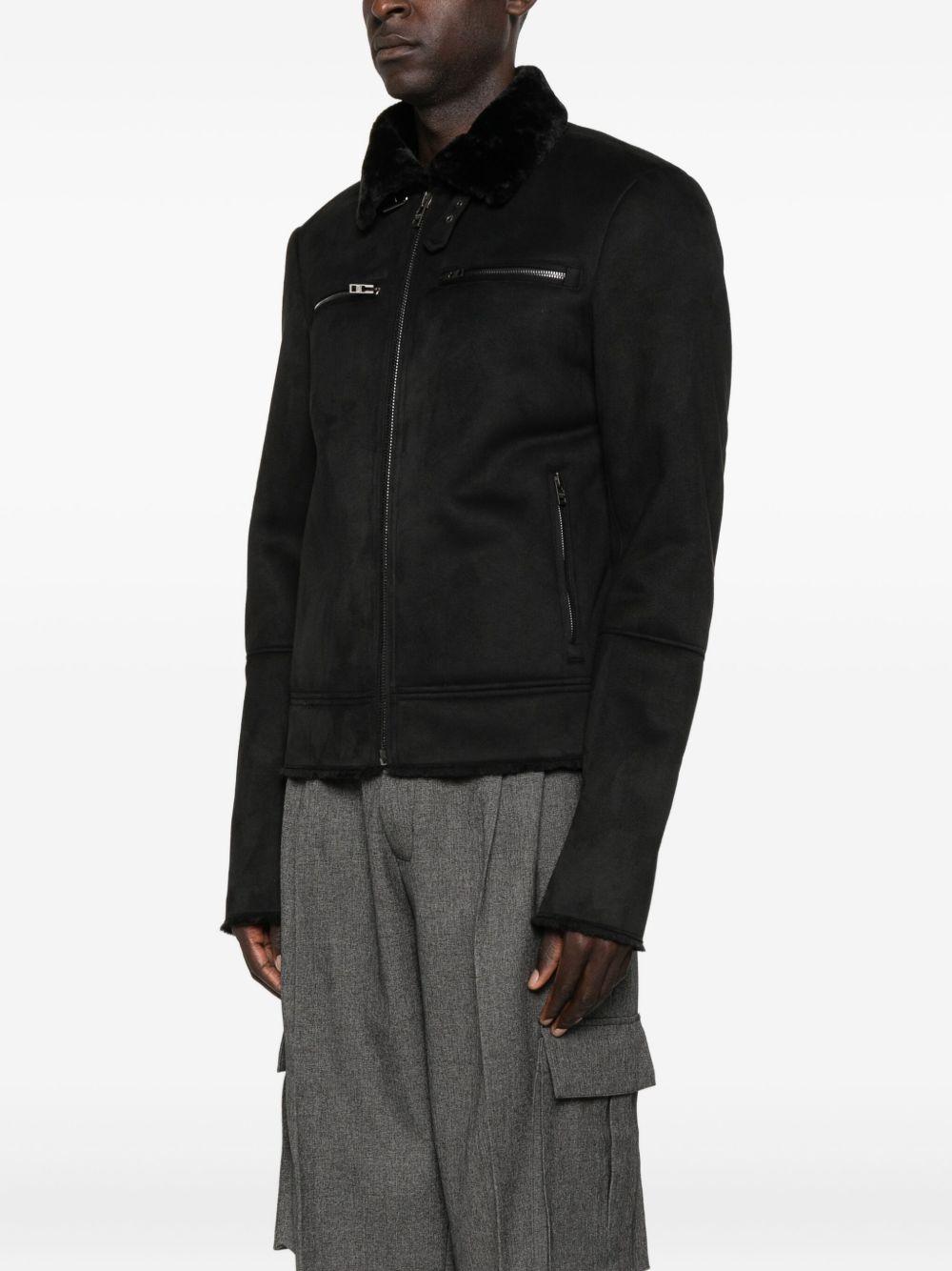 Giacca biker nera con chiusura frontale con zip 5O0025E018 K102 PATRIZIA PEPE