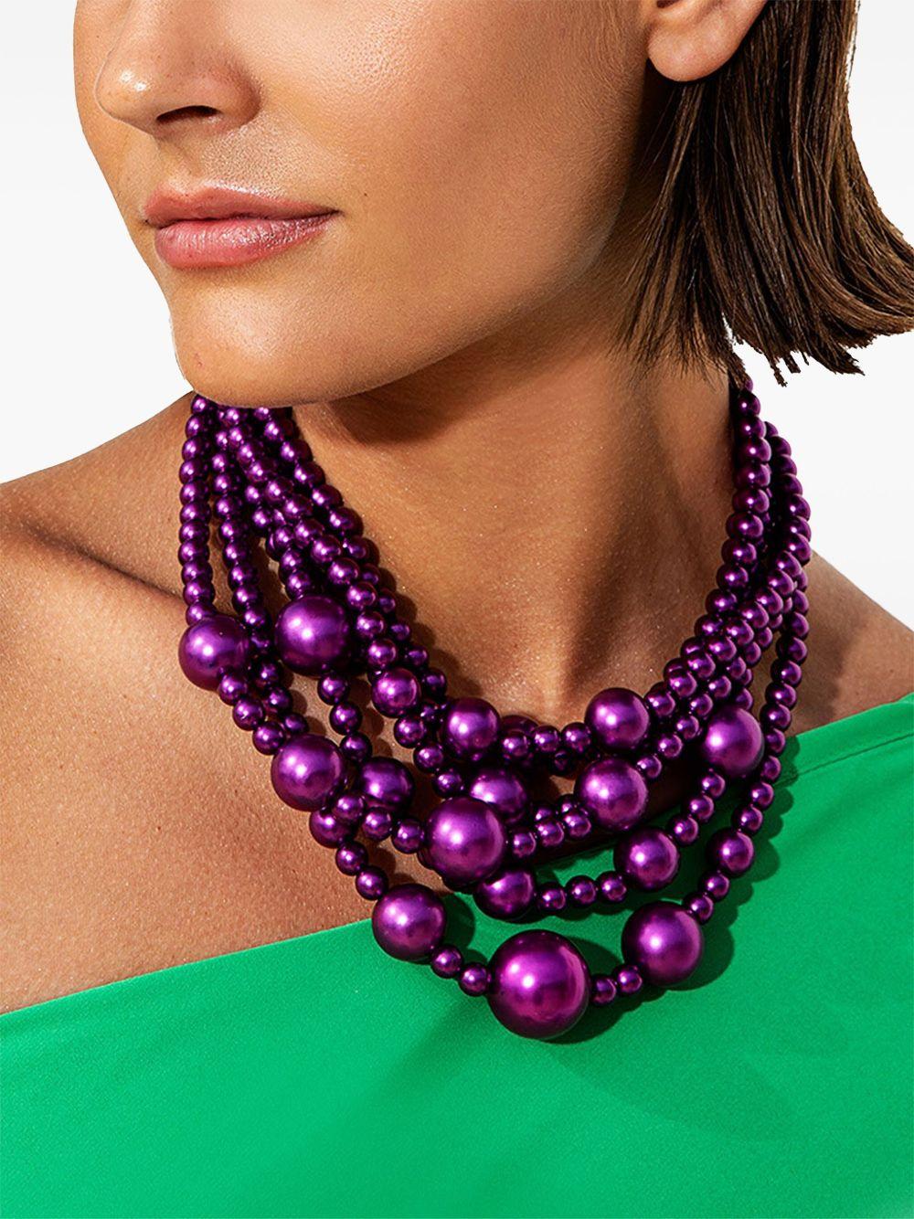 Collana di perle viola <BR/> T4295 PURPLE TWINS