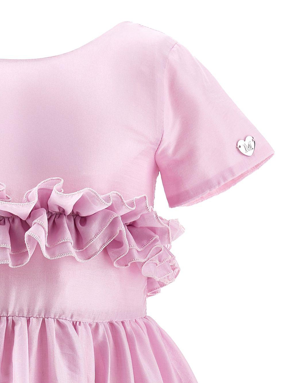 Abito con balze e maniche corte 17G9047105 0090 MONNALISA KIDS