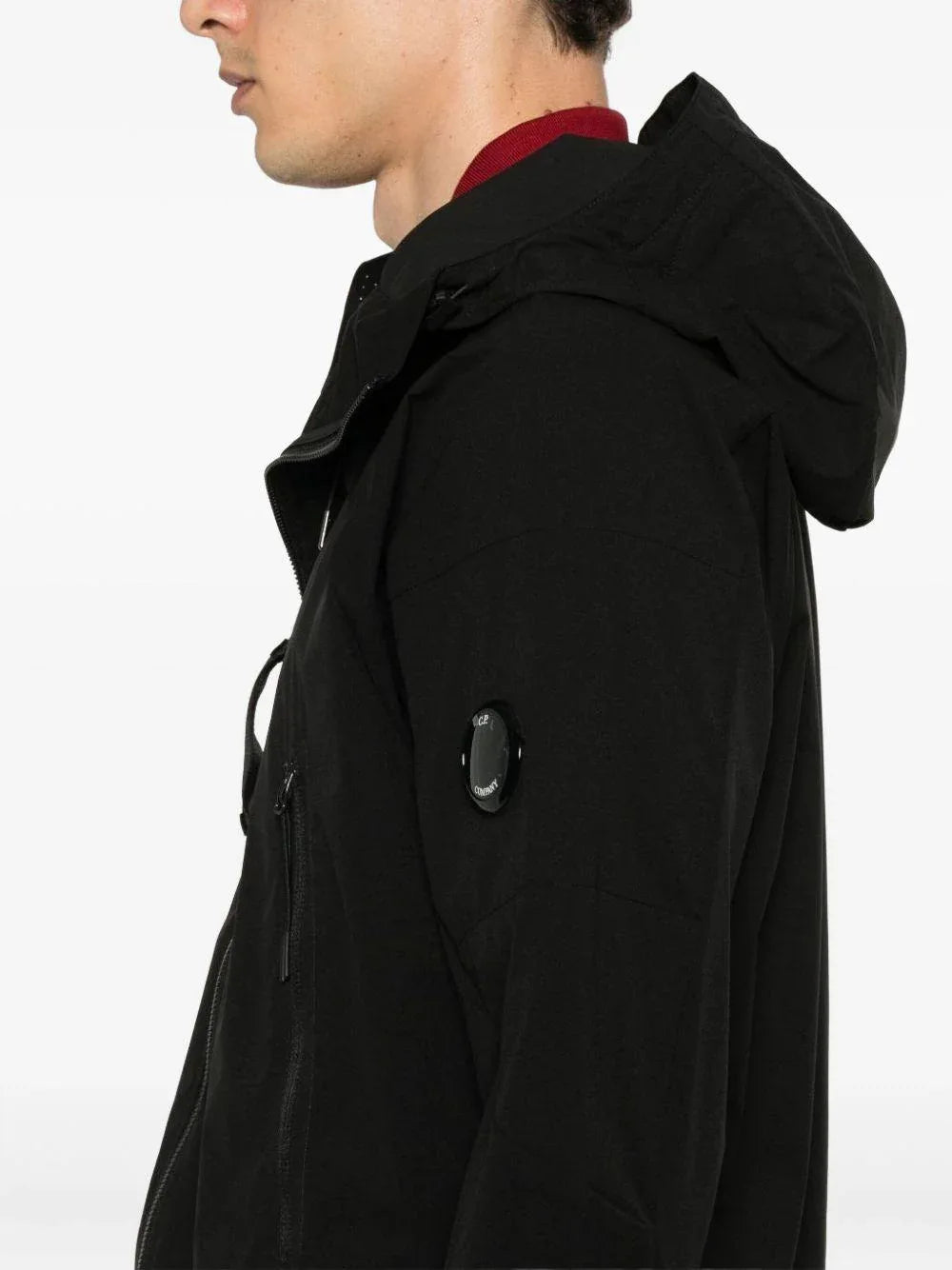 Giacca Nera con Cappuccio e Zip - Preludio Moda