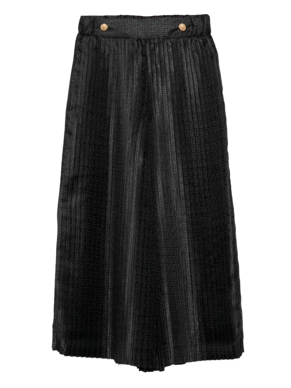 Pantaloni Neri Plissettati con Monogramma - Preludio Moda