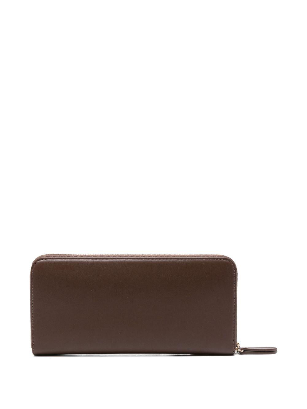 Portafoglio cioccolato con zip e dettagli oro 252TD8392 11054 TWINSET