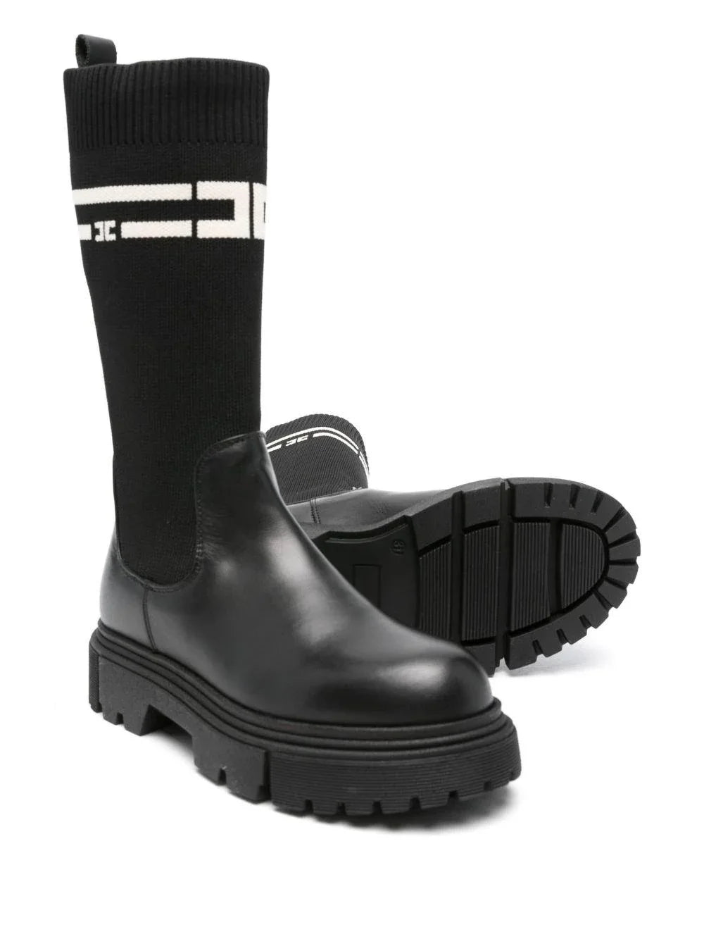 Stivali con Punta Tonda e Suola in Gomma - Preludio Moda