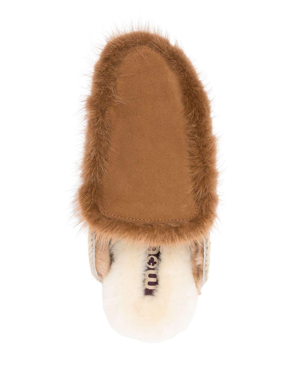Pantofola winter bio in pelliccia cognac MUFW431004A COG MOU