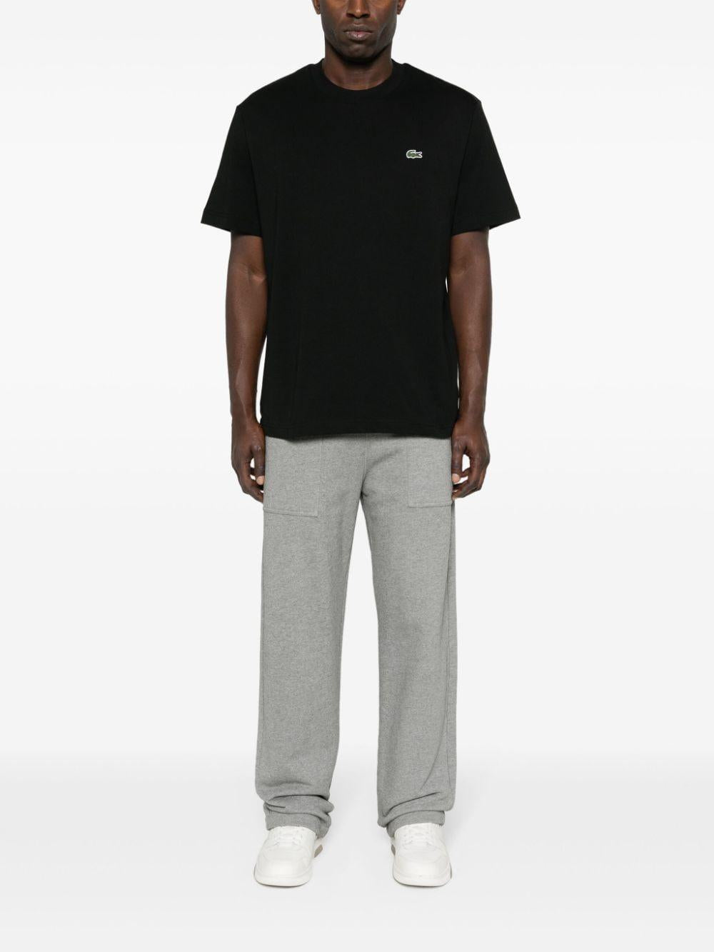 T-shirt nera mini logo ricamo TH7318 031 LACOSTE