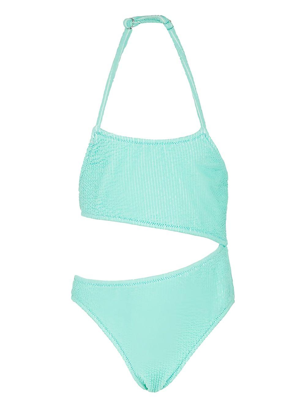 Costume intero verde acqua cut-out laterale