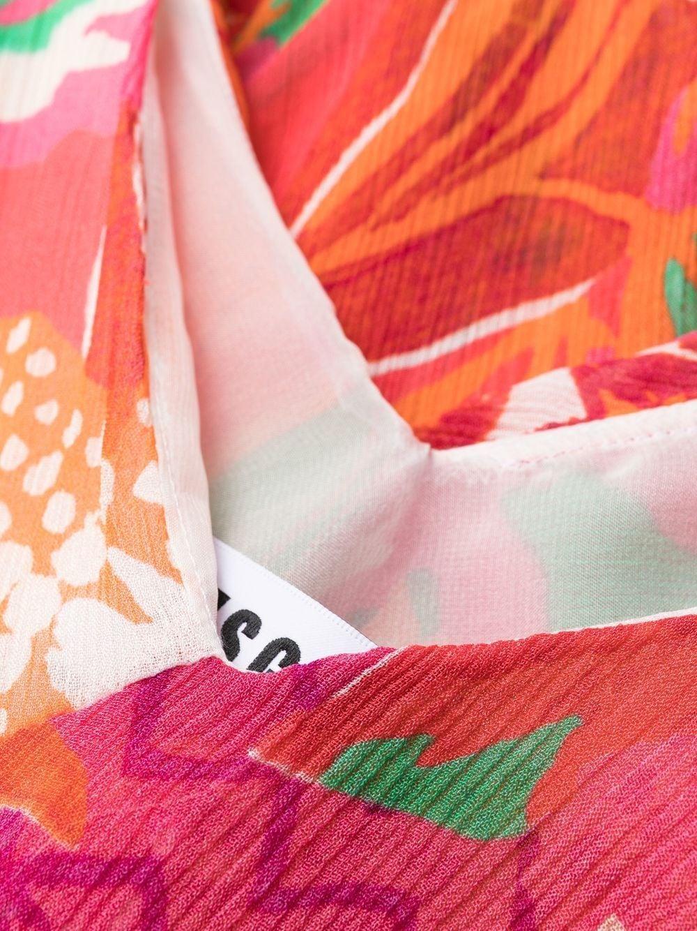 Abito fucsia fantasia floreale drappeggiato - Preludio Moda