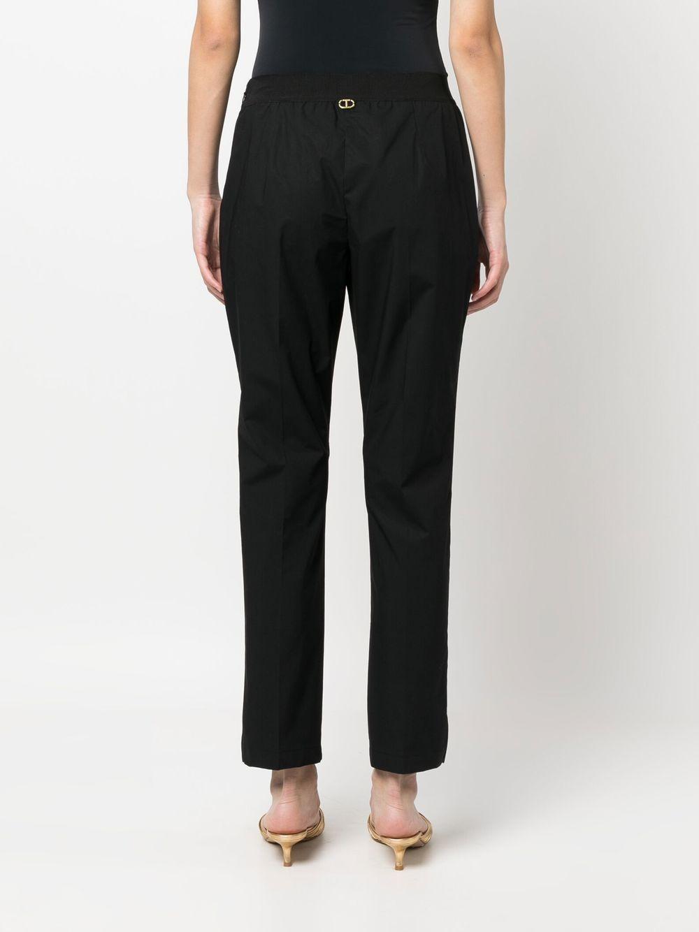 Pantalone nero dritto elasticizzato