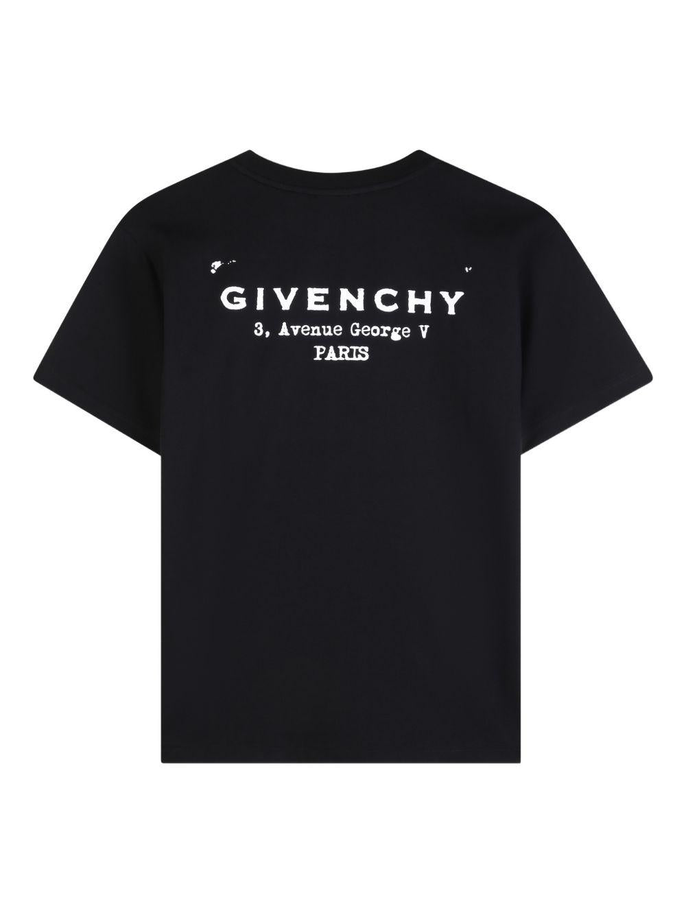 T-shirt in cotone con stampa logo H31075 09B GIVENCHY KIDS