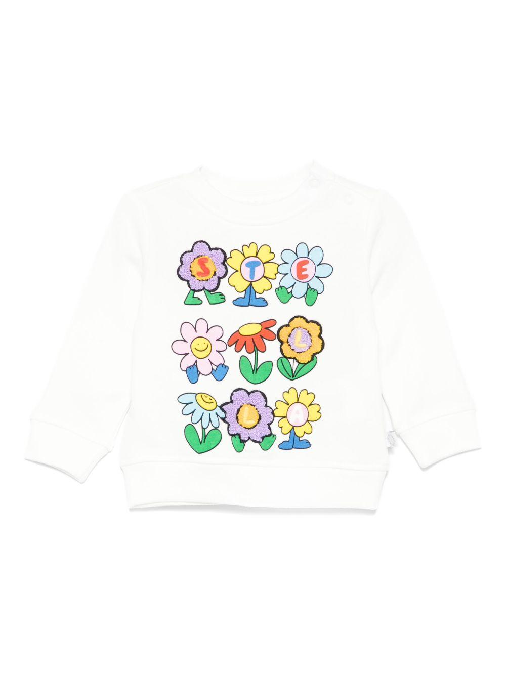 Felpa Bianca con Stampa a Fiori TX4000Z3059 101 STELLA MCCARTNEY KIDS