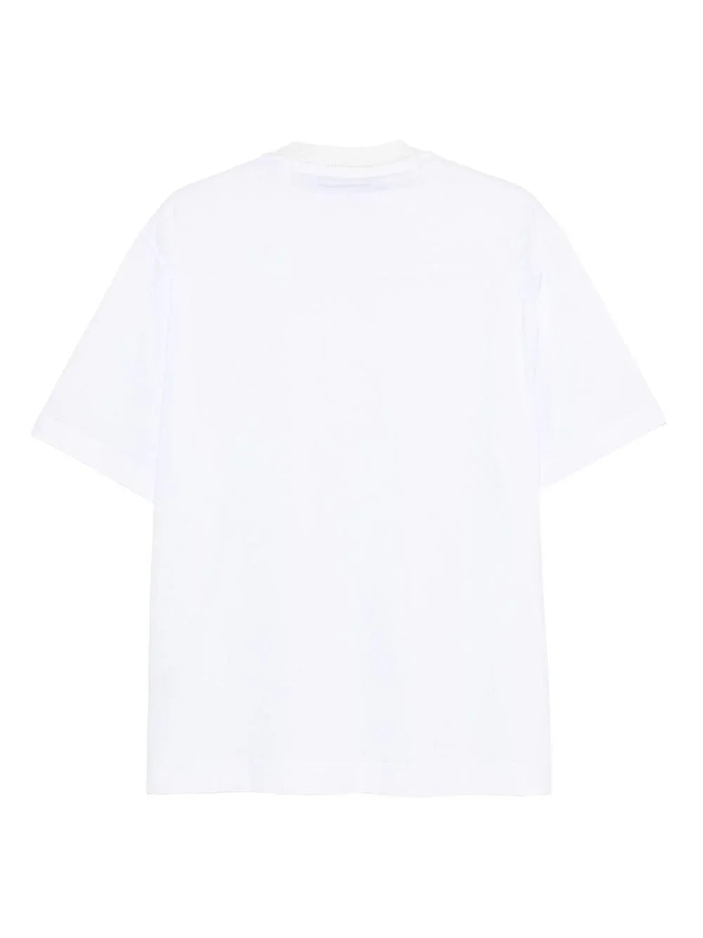 T-shirt bianca a maniche corte con collo rotondo - Preludio Moda