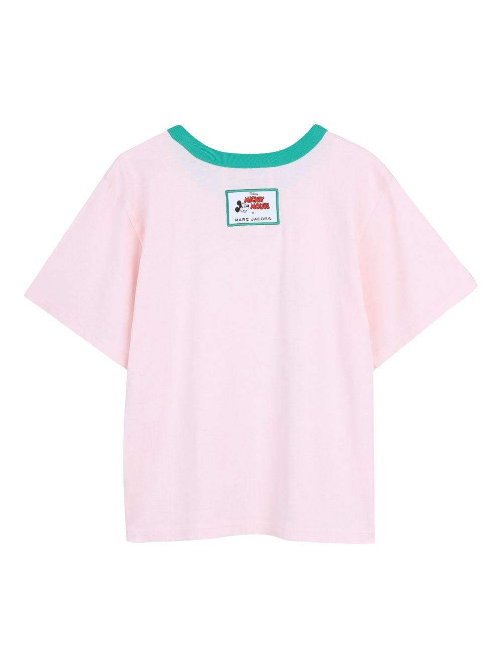 T-shirt in cotone con colletto a contrasto W60743 475 MARC JACOBS KIDS