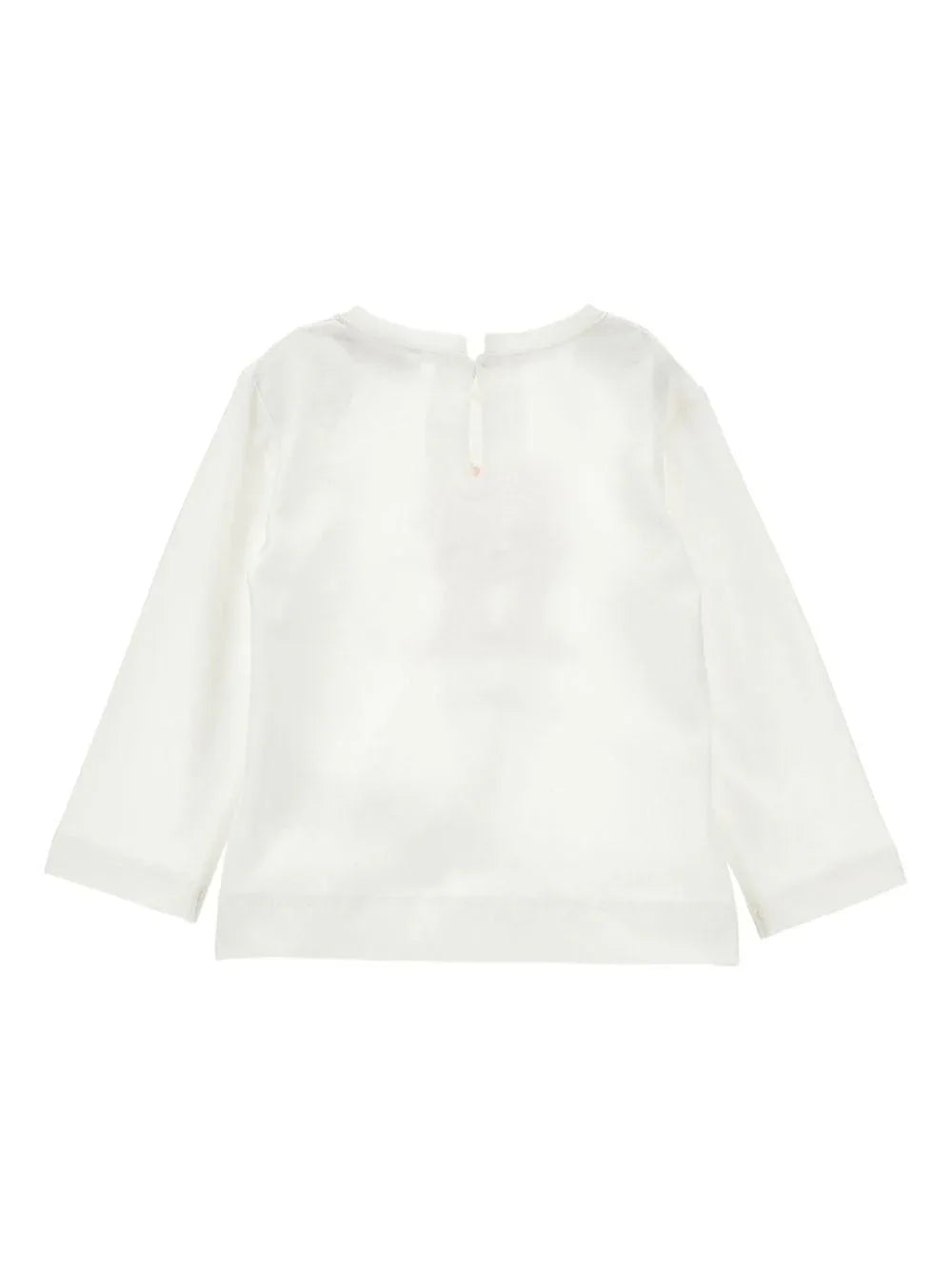 T-shirt Bianca Maniche Lunghe con Stampa Frontale - Preludio Moda