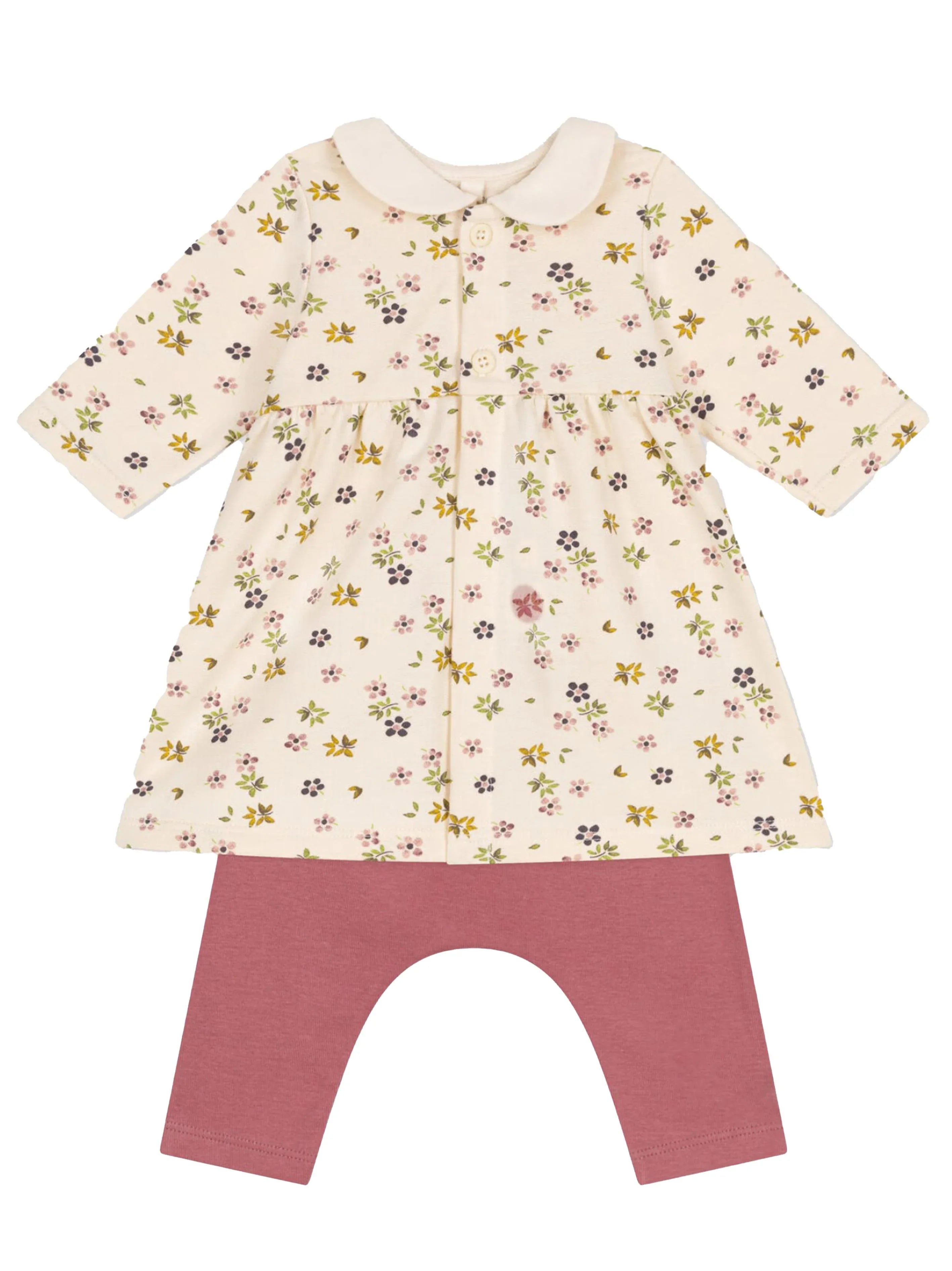 Set floreale rosa neonata (2pz) - Preludio Moda