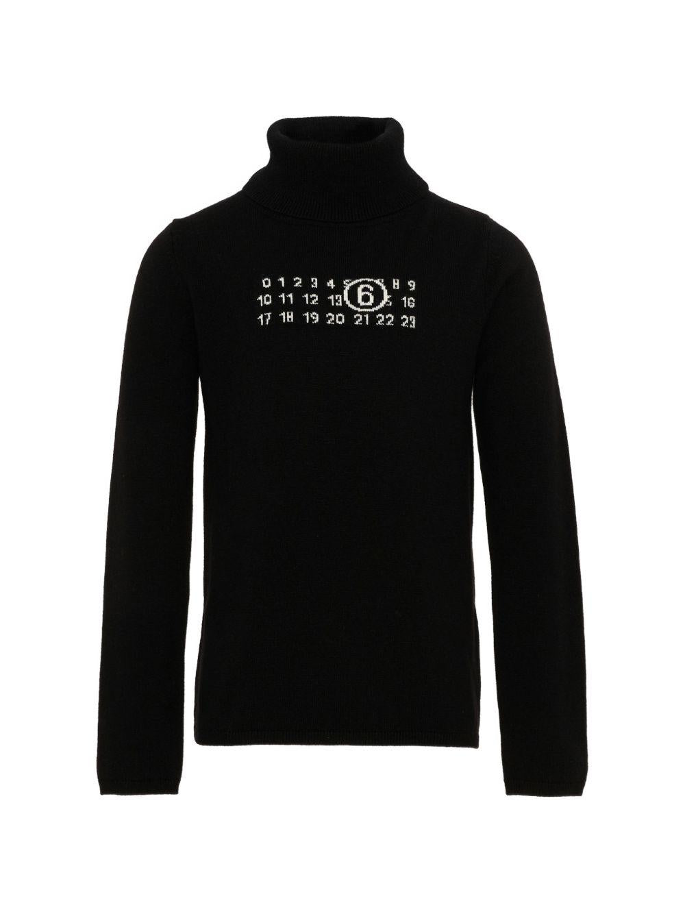 Maglione in Lana Nero M61064MM06Q M6900 MM6 MAISON MARGIELA KIDS
