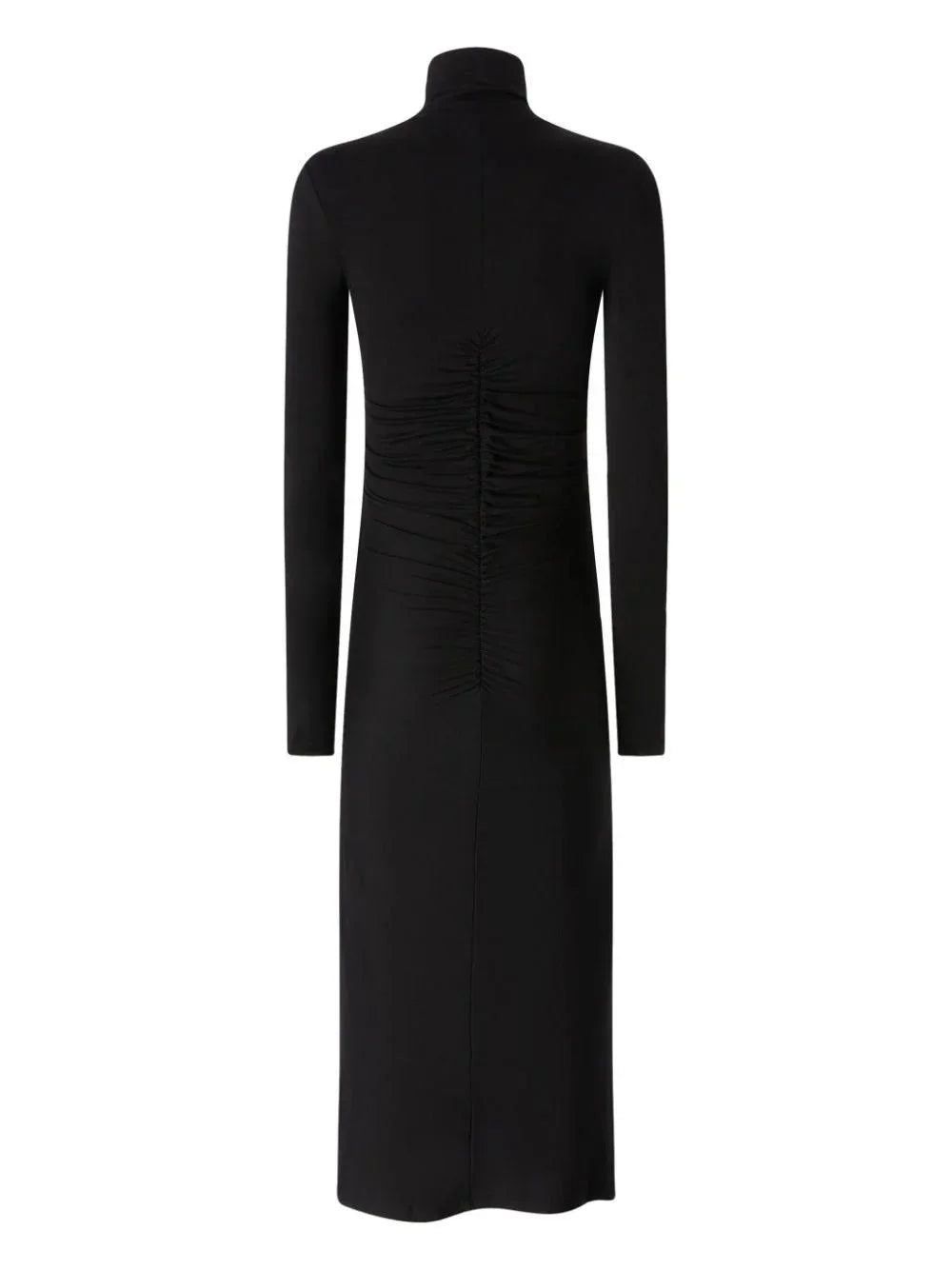 Abito lungo drappeggio in vita nero - Preludio Moda