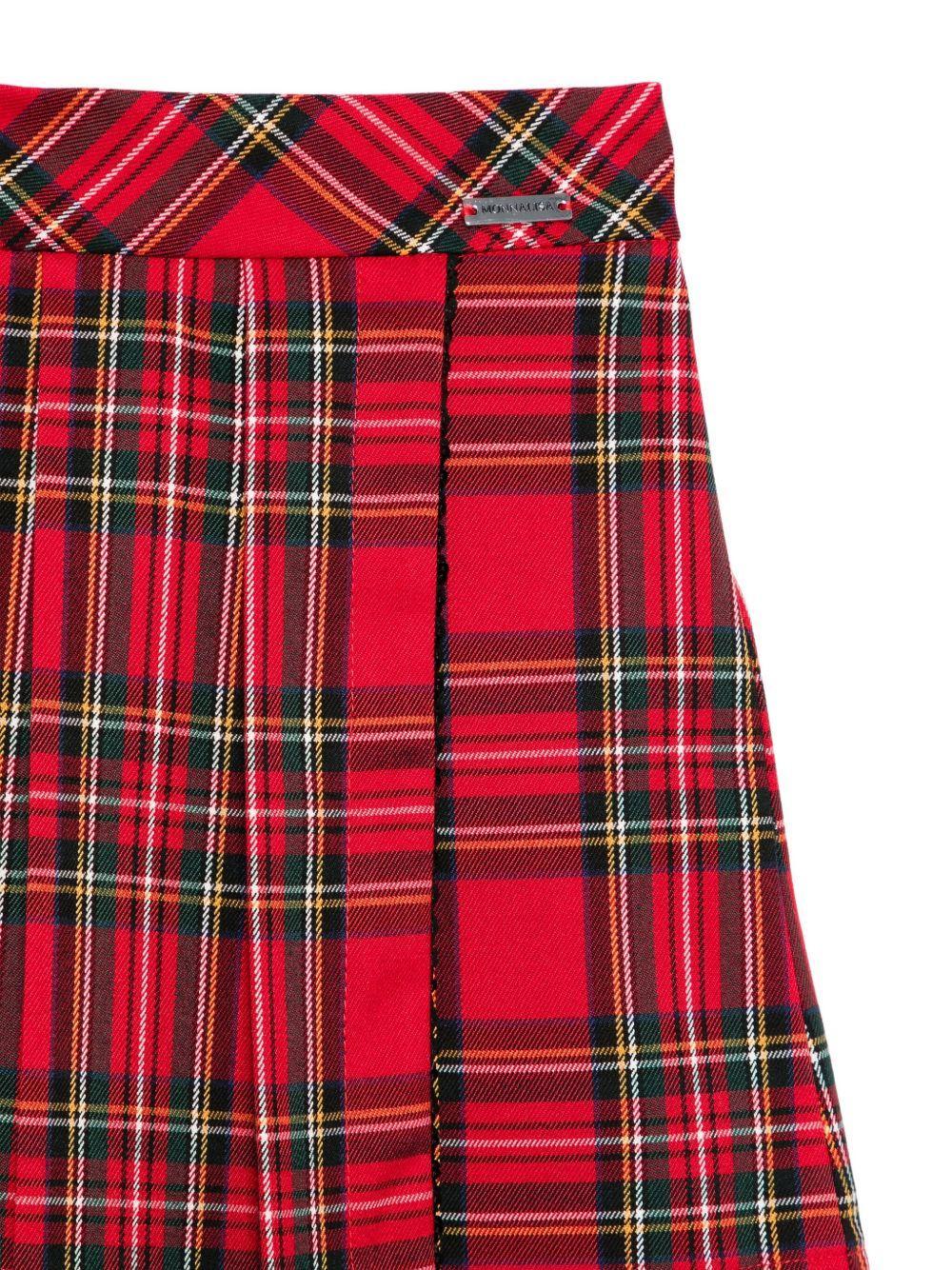 Bermuda Rosso a Quadri Plissettati con Vita Elasticizzata - Preludio Moda