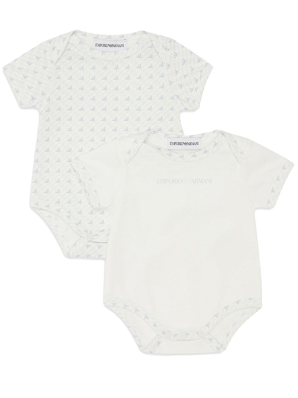 Set body azzurro logati neonato (2pz) EY000010AF10913 FB054 EMPORIO ARMANI KIDS