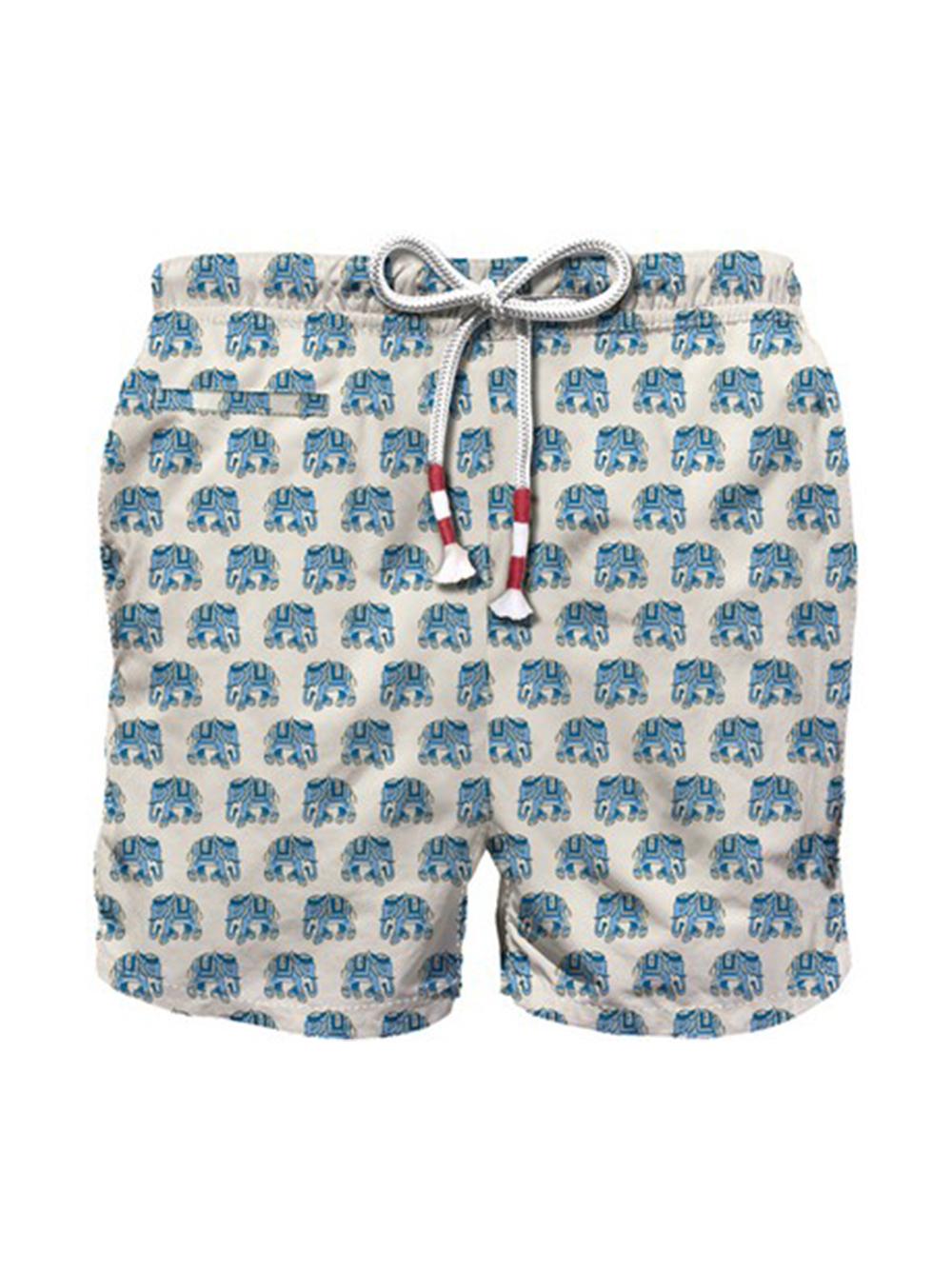 Costume caprese panna fantasia elefanti CAP0001 01054H MC2 SAINT BARTH