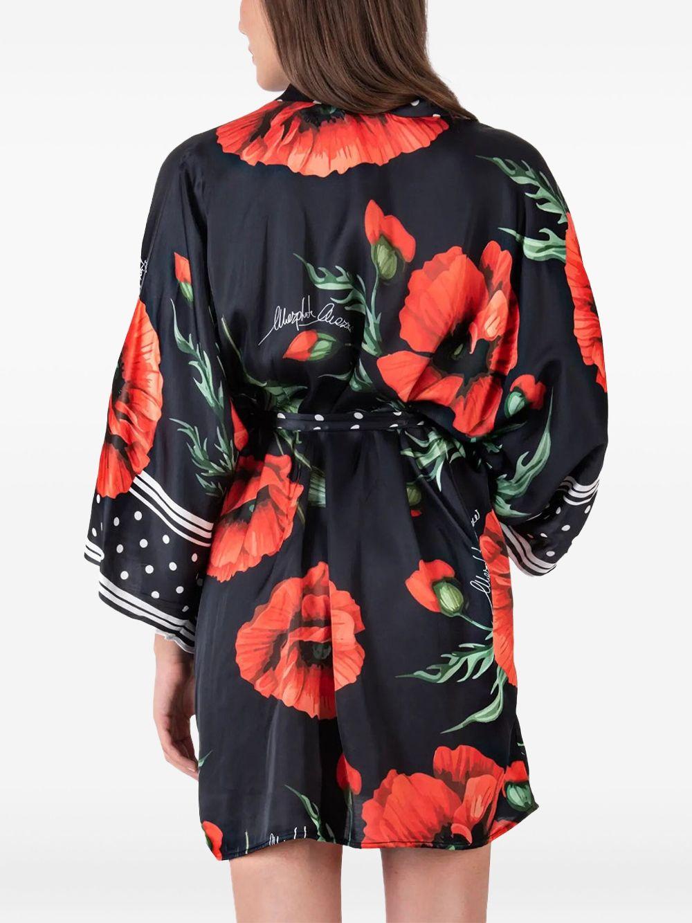 Kimono corto con fantasia stampata e pois PS70 0050 MARGHERITA MAZZEI