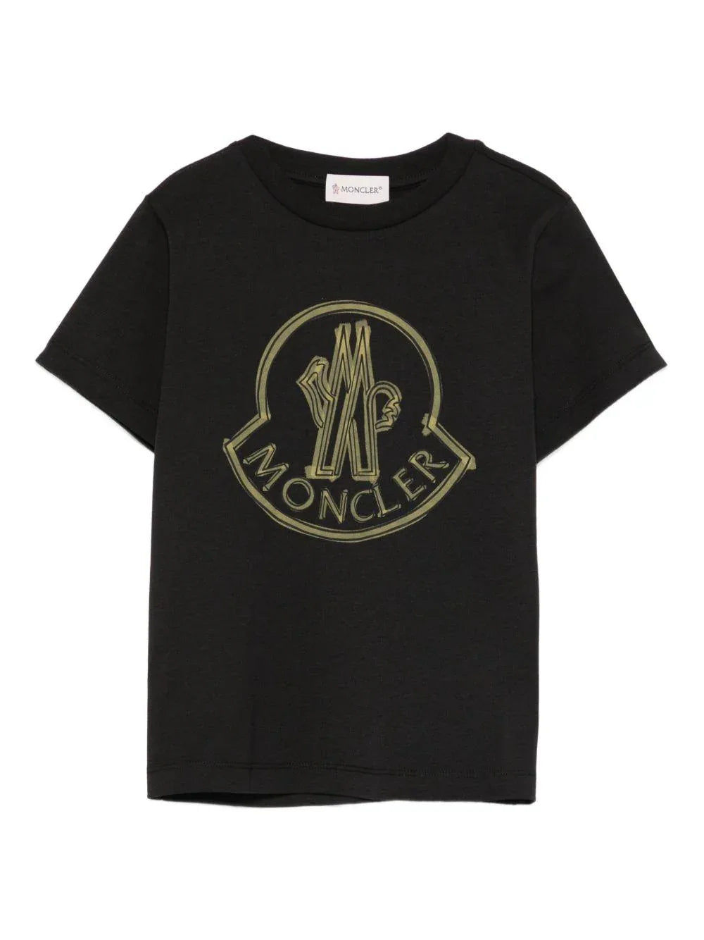 T-shirt in Cotone Nero con Logo Scarabocchio - Preludio Moda
