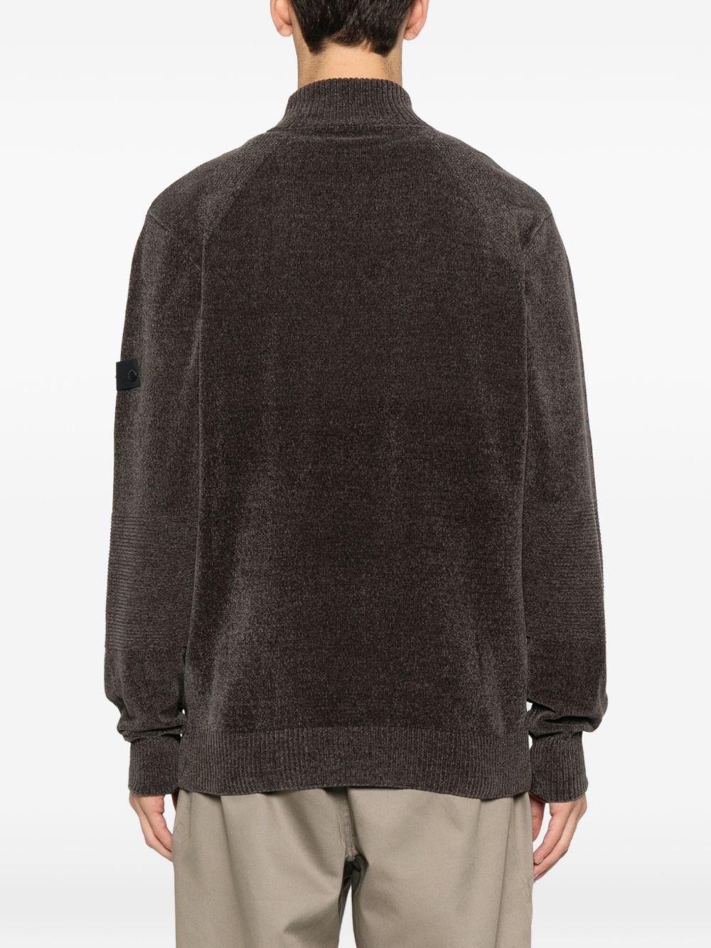 Maglione grigio con scollo arrotolato e logo Peuterey - Preludio Moda