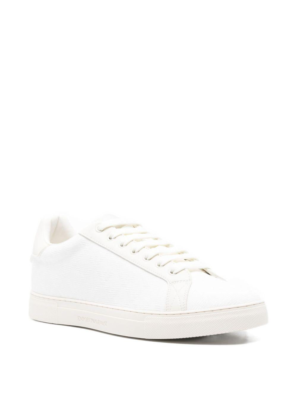 Sneakers bianche con allacci in pelle e punta rotonda EM003843AF20003 M0107 EMPORIO ARMANI