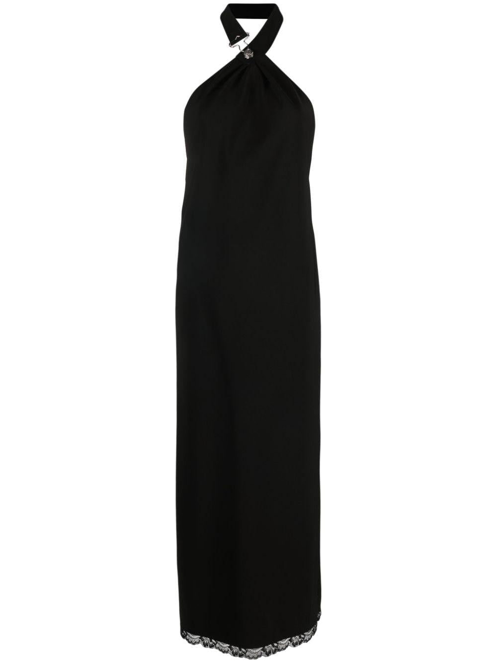 Abito nero scollo all'americana <BR/> J04493225 0555 MOSCHINO JEANS