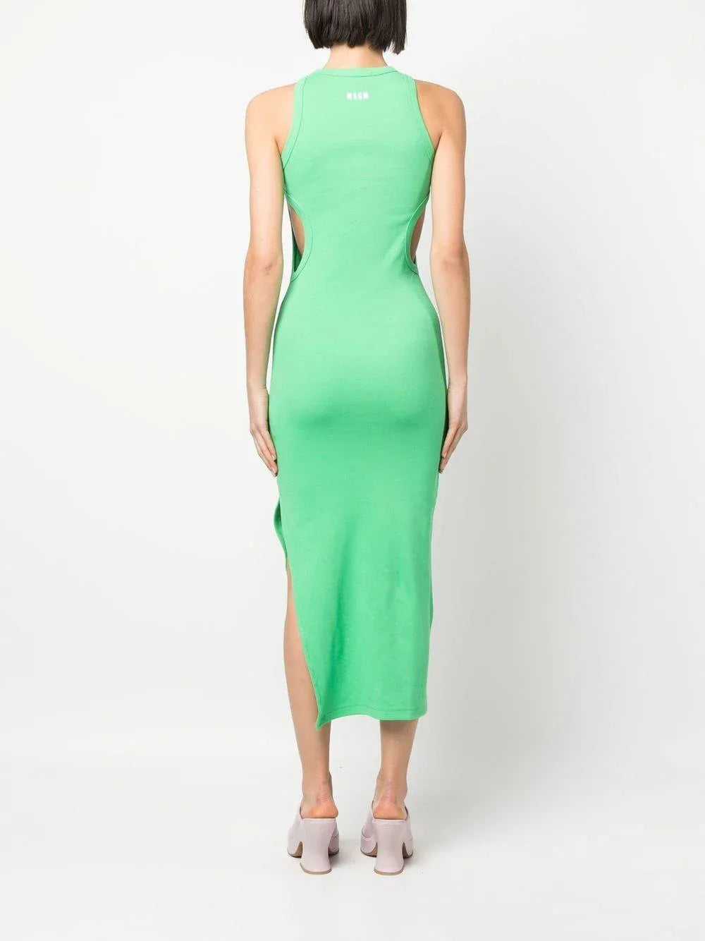 Abito lungo verde cut-out laterali - Preludio Moda