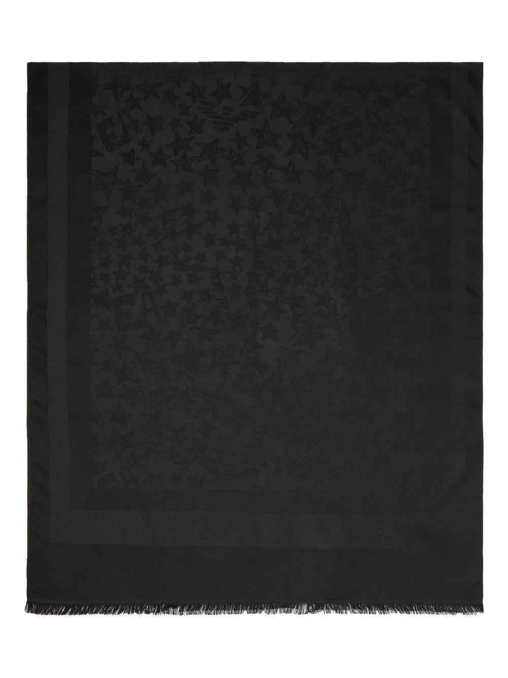 Stola nera stelle all-over 6352764F320 00020 EMPORIO ARMANI