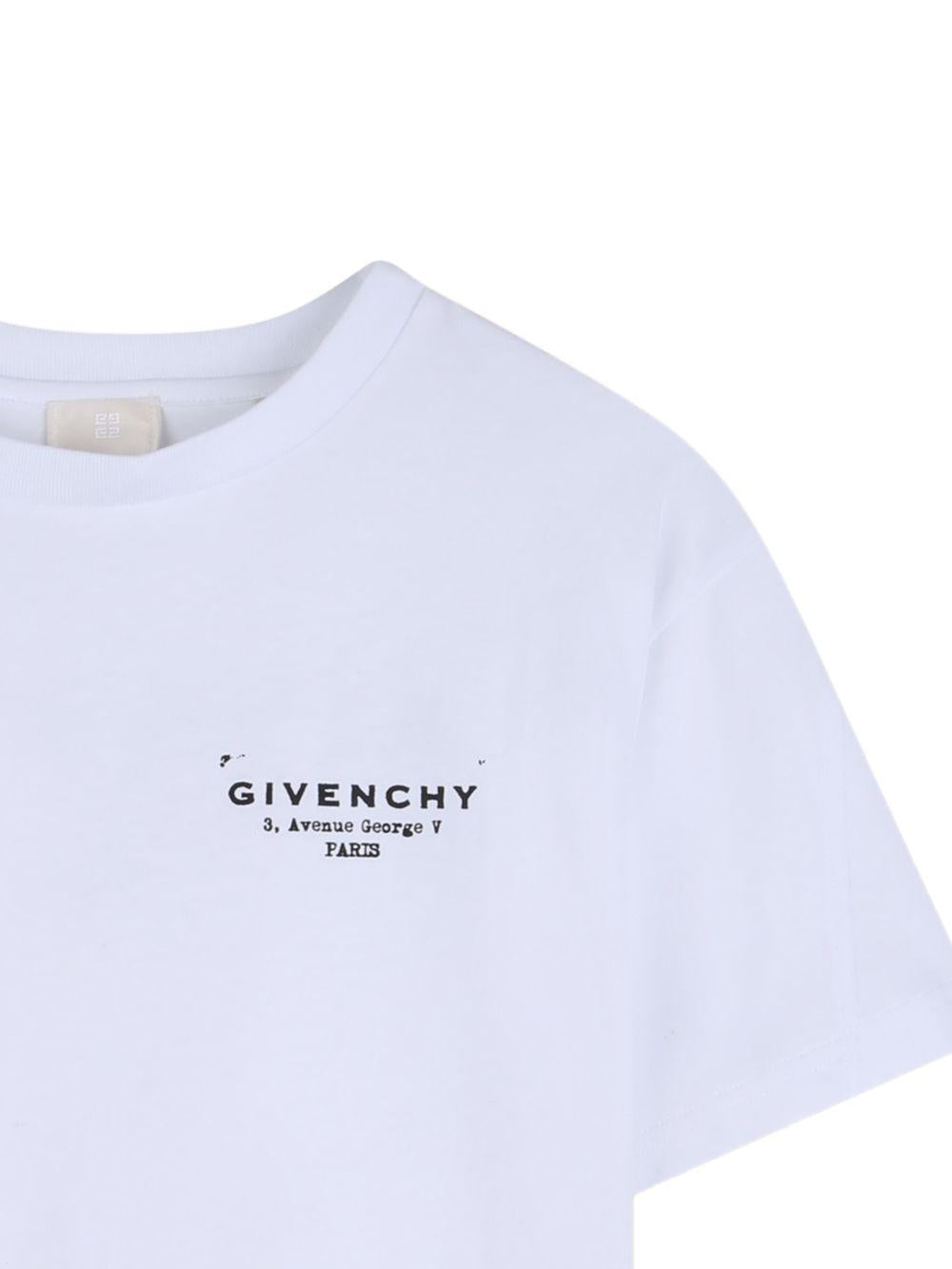 T-shirt in cotone con stampa logo H31075 10P GIVENCHY KIDS