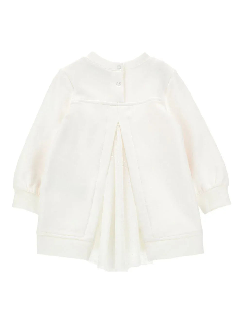 Abito Bianco Maniche Lunghe con Stampa e Chiusura Posteriore - Preludio Moda