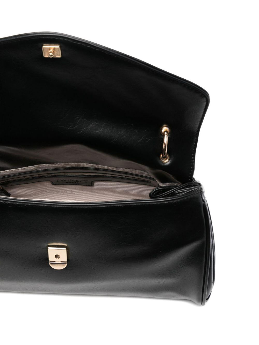 Borsa tote nera con fermaglio - Preludio Moda